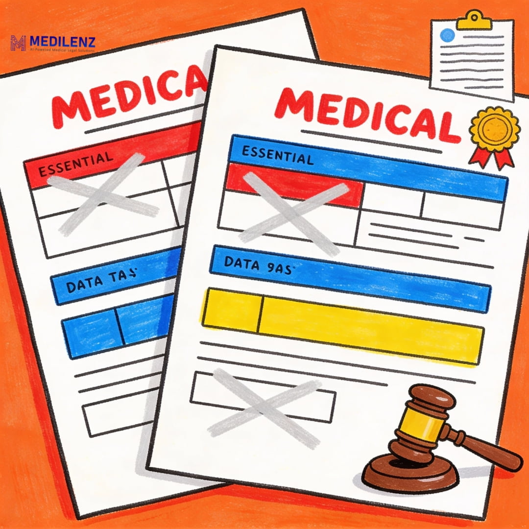 Attorney reviewing a structured medical summary