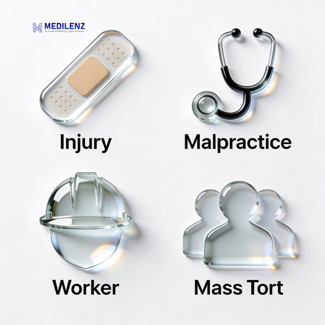 Focused medical summary with only relevant details highlighted